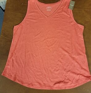 Chico's Andi Tank Top Caliente Coral  Pink Cotton Blend Knit Shirt Size 3 Xl NWT